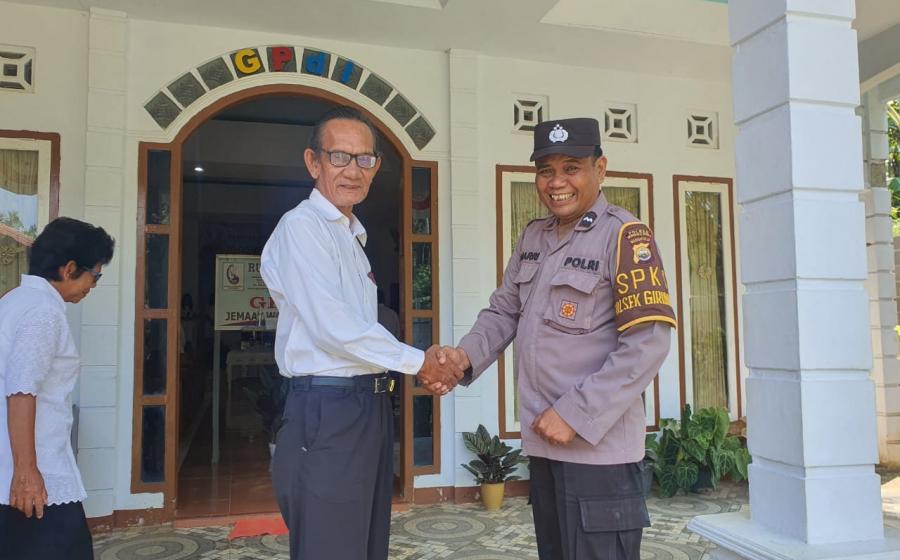 Jelang Nataru, Polsek Giri Mulya Lakukan Pengamanan Ibadah di Gereja