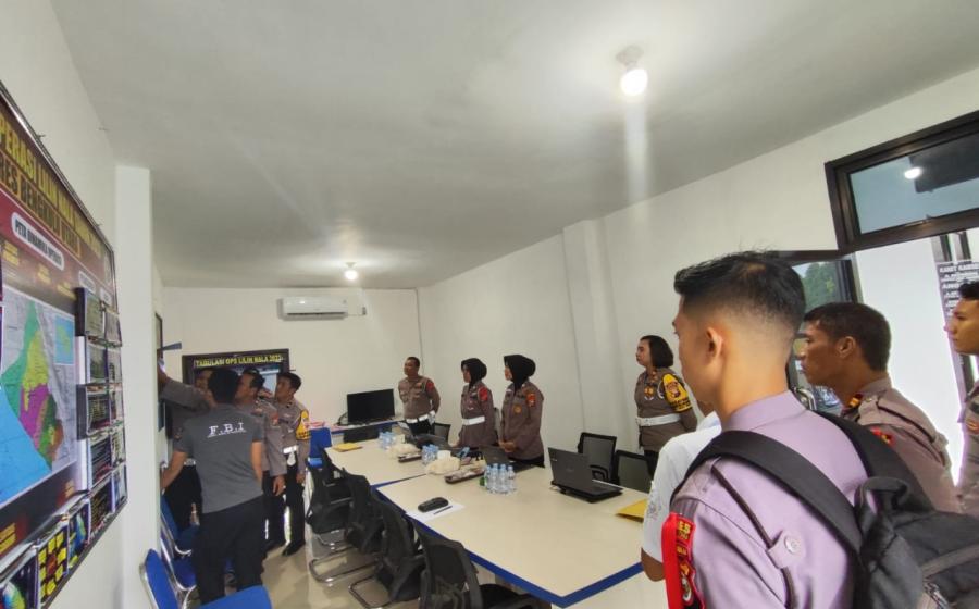 Tim Wasops Polda Bengkulu Periksa Posko Operasi Lilin Nala 2023 Polres Bengkulu Utara