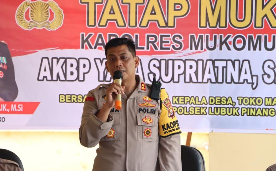 Tatap Muka bersama Masyarakat dan Personel Polsek Lubuk Pinang, Kapolres Mukomuko Sampaikan Ini 