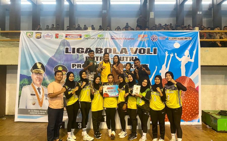Juara 1 Liga Bola Volly, AKBP Yana Supriatna Apresiasi Kemenangan Club Voli Putri Abil Resto Mukomuko