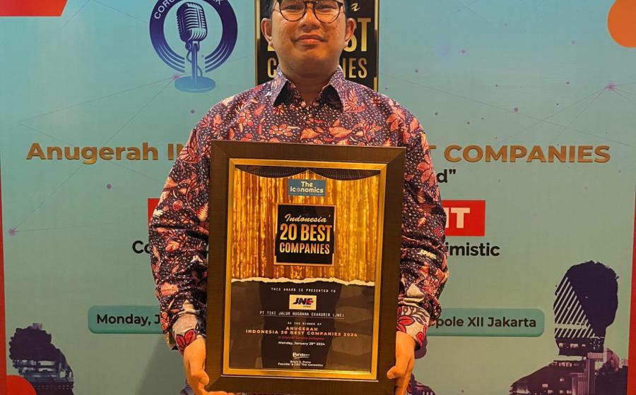 JNE Raih Kategori Courier Service dalam Penghargaan Indonesia 20 Best Companies