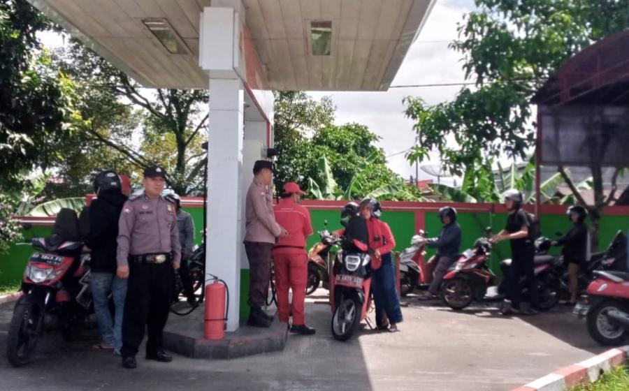 Polsek Curup Pantau Kegiatan Penyaluran BBM di SPBU Korem 