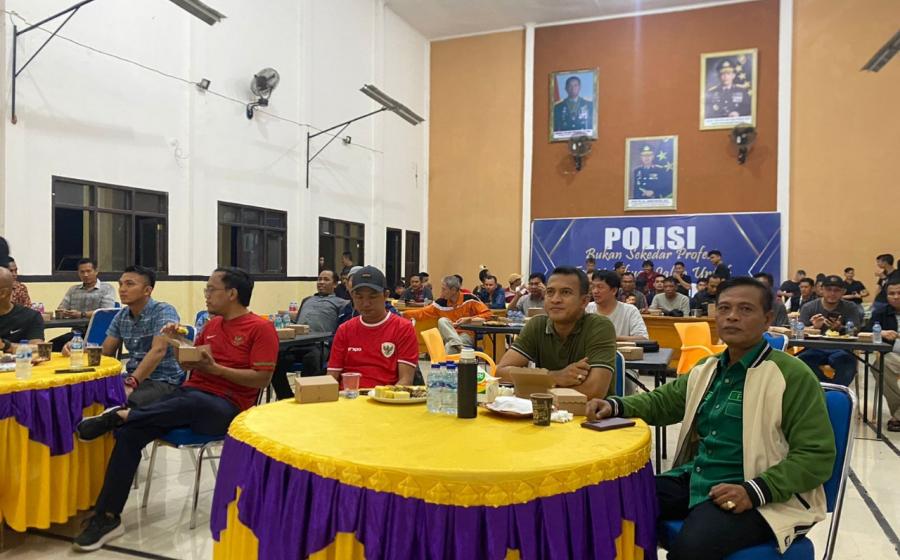Dukung Timnas Indonesia Dalam Semi Final AFC Cup U23, Polres Kaur Laksanakan Nonton Bareng