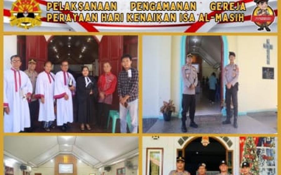 Ciptakan Rasa Aman Ibadah Kenaikan Isa Al-Masih, Polres BU Amankan Seluruh Gereja di Wilkum