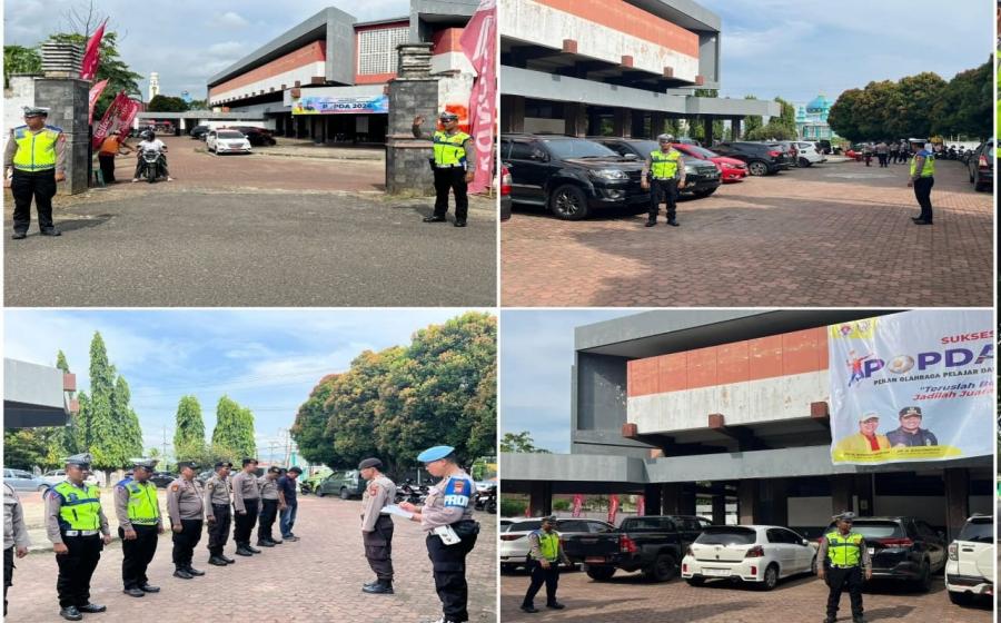 Personel Satlantas Polresta Bengkulu Atur Lalin Penutupan POPDA Tahun 2024 