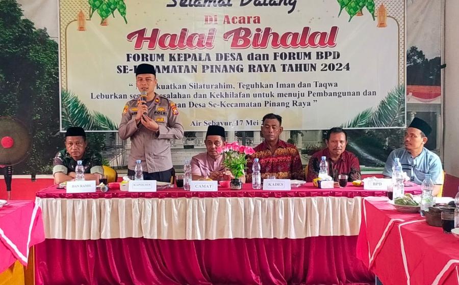 Kapolsek Ketahun Hadiri Halal Bihalal di Aula Kantor Camat Pinang Raya