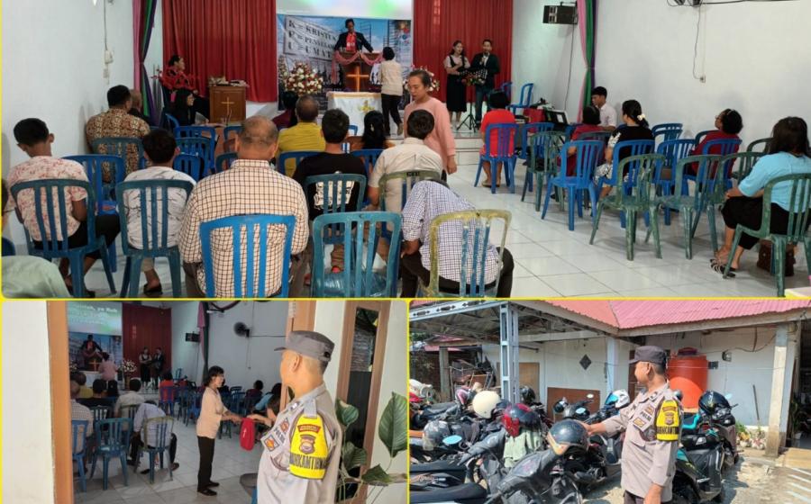 Amankan Giat Ibadah Mingguan di Gereja, Polsek Selebar Lakukan Patroli 