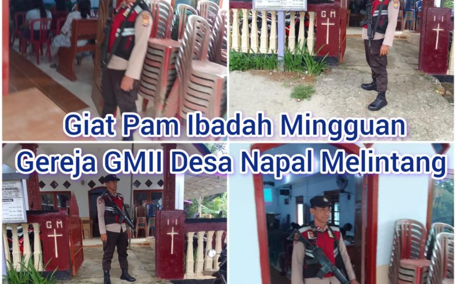 Jaga Kondusifitas Saat Ibadah Minggu, Polsek Pino Raya Lakukan  Pengamanan di GMII 
