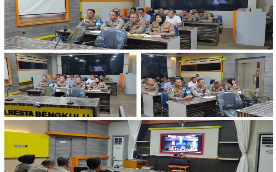 Polresta Bengkulu Ikuti Rapat Anev Program Beyond Trust Presisi TW II Tahun 2024