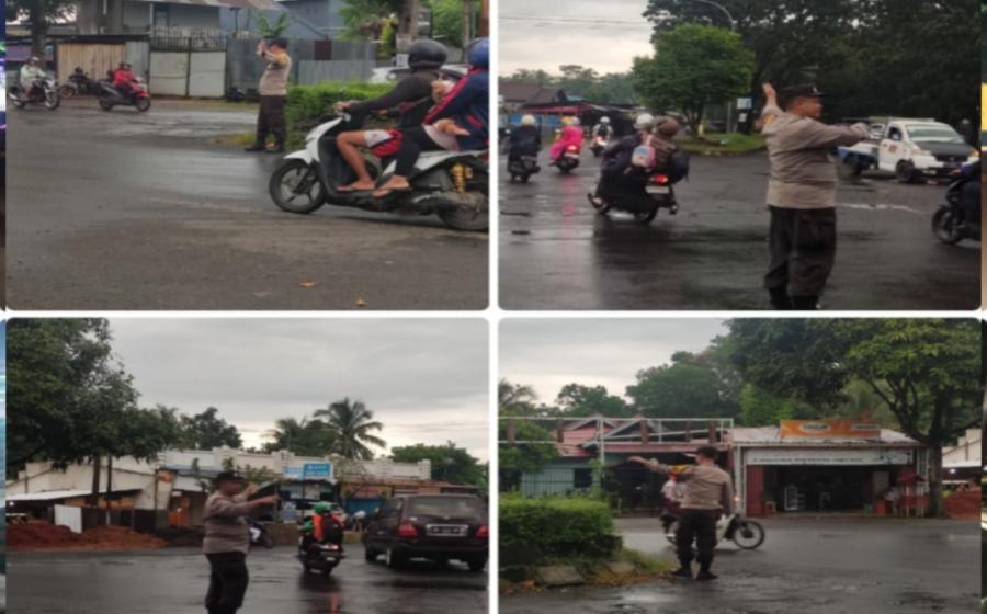 Berikan Pelayan di Pagi Hari kepada Masyarakat, Polsek Gading Cempaka Laksanakan Pengaturan Lalu Lintas
