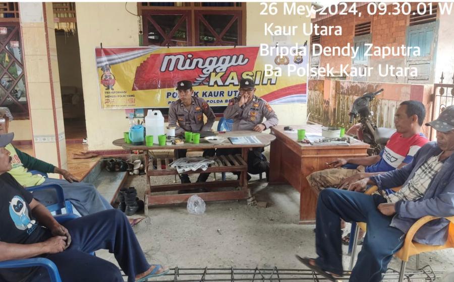 Giat Minggu Kasih, Polsek Kaur Utara Dengarkan Keluhan Warga di Desa Bandu Agung 