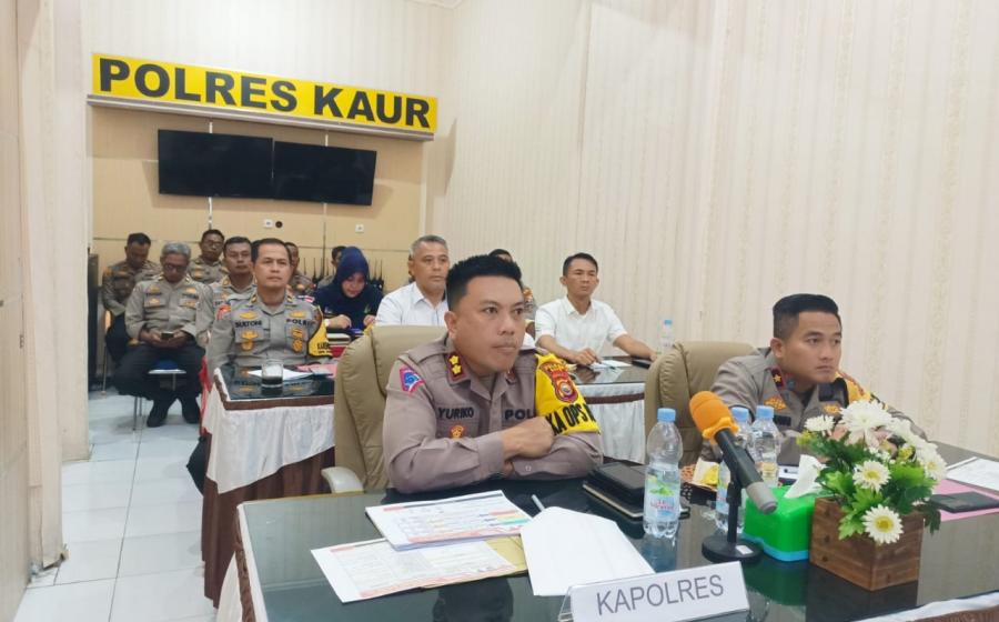 Polres Kaur Ikuti Zoom Meeting Rapat Internal Dalam Rangka Kesiapan Ops Mantap Praja Nala 2024, Pilkada Serentak