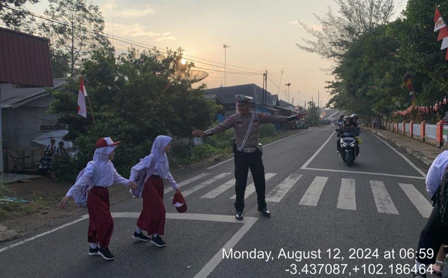 Morning Traffic Control Polres Bengkulu Utara Berikan Kelancaran di Jalan Raya