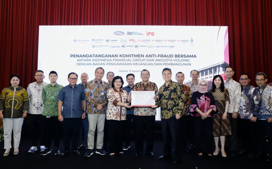 Jasa Raharja dan Anggota Holding IFG Tandatangani Komitmen Anti-Fraud Bersama BPKP