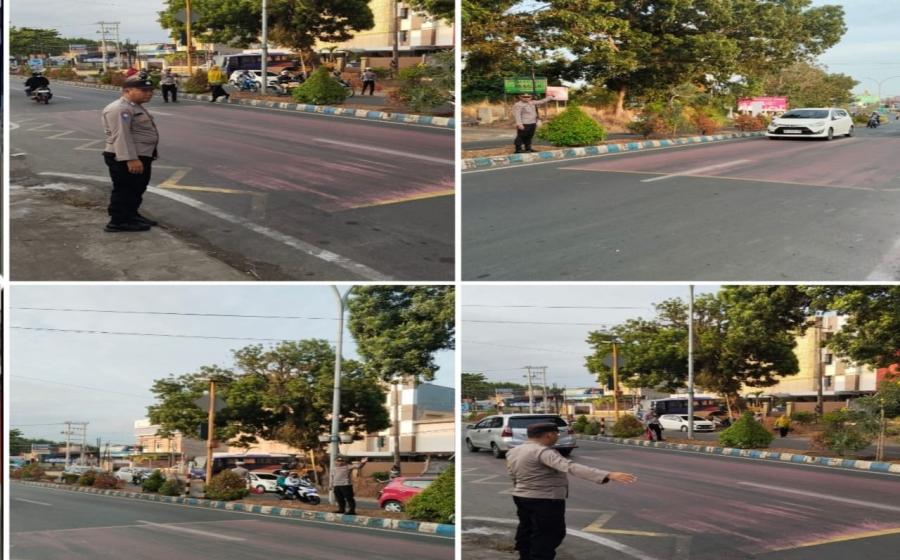 Pastikan Keamanan dan Kelancaran Lalin di Pagi Hari, Polsek Gading Cempaka Patroli Pengaturan Comander Wish 