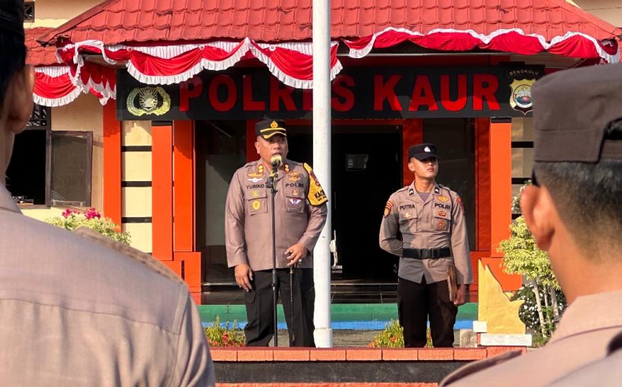 Kapolres Kaur Pimpin Apel Pagi Jam Pimpinan