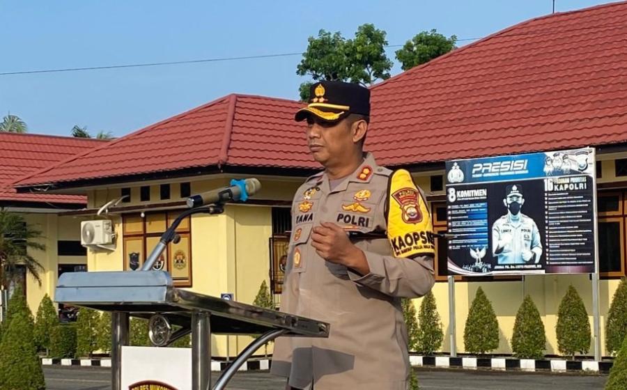 Pimpin Apel Kapolres Mukomuko tegaskan jaga nertralitas Polri dan jaga Kesehatan jelang pilkada 2024