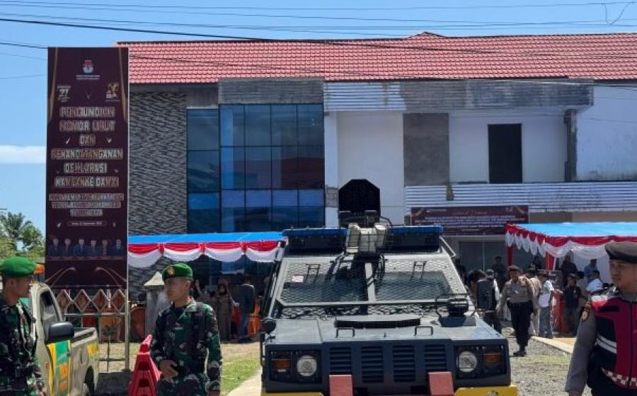 Polres Mukomuko Turunkan 136 Personel Amankan Pengundian Nomor Urut Paslon Pilkada 2024