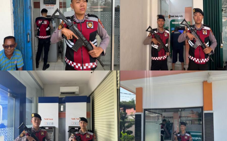 Sat Samapta Polres Kaur Polda Bengkulu Patroli Pengecekan Objek Vital ATM 