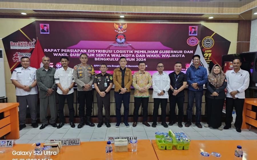 Polresta Bengkulu Hadiri Rapat Persiapan Distribusi Logistik Pemilihan Gubernur dan Wakil Gubernur serta Walikota dan Wakil Walikota Bengkulu Tahun 2024