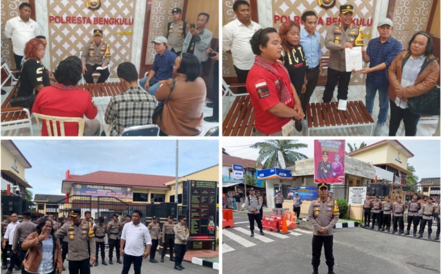 Aliansi Masyarakat Bengkulu Serahkan Surat Pemberitahuan Aksi Unjuk Rasa ke Polresta Bengkulu