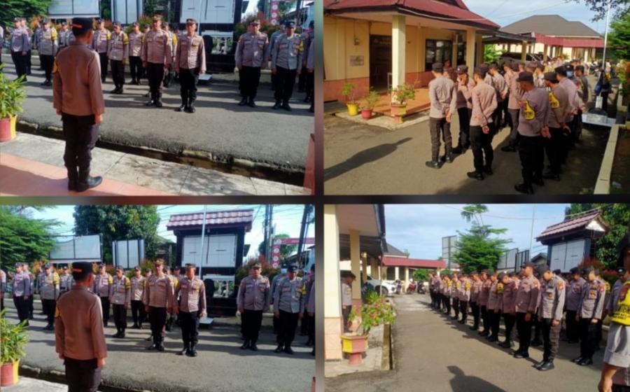 Polsek Teluk Segara Gelar Apel Konsolidasi Pengamanan TPS Pilkada Serentak 2024