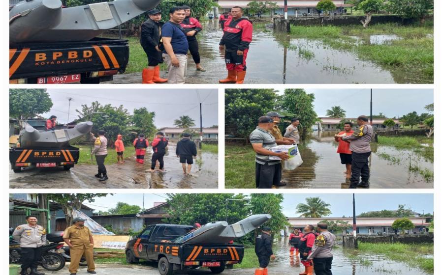 Polsek Ratu Agung Laksanakan Monitoring Bencana Banjir di Wilayah Kecamatan Ratu Agung