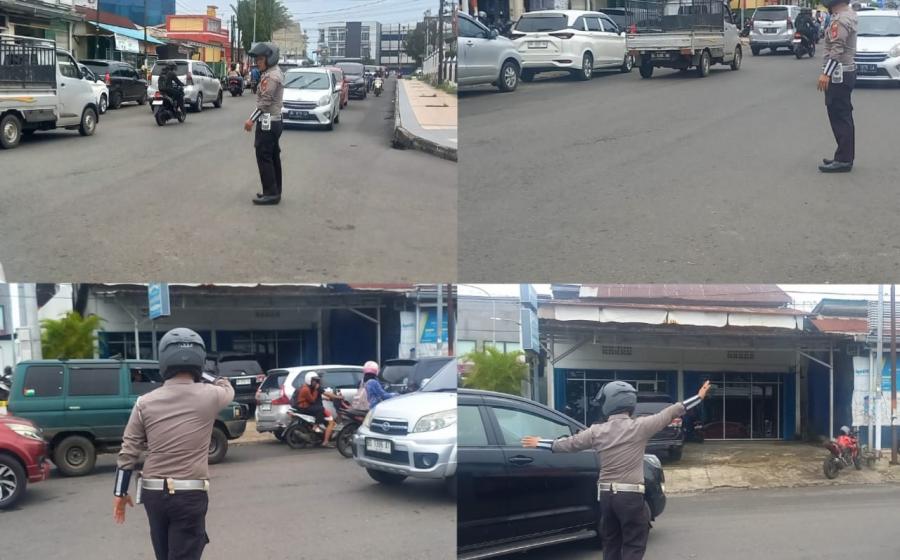 Satlantas Polresta Bengkulu Laksanakan Patroli dan Penguraian Kemacetan di Seputaran Kota Bengkulu