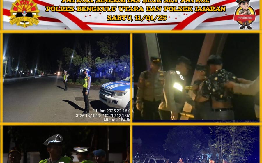 Patroli Sinergitas Blue Sky Wujud Kehadiran  TNI-Polri, Dalam Menjaga Kondusifitas di Wilkum Polres Bengkulu Utara