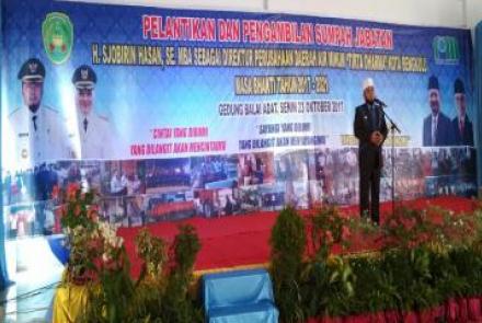 Walikota Helmi Hasan saat memberikan kata sambutan