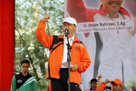 POT-Plt Gubernur saat sambutan dalam pembukaan Pekan Olahraga Tradisional Tingkat Nasional V