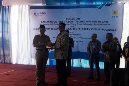 Rangkaian kegiatan Peresmian Gardu Induk 150 kV Kapasitas 2x60 MVA Pulau Baai dan Saluran Udara Tegangan Tinggi (SUTT) 150 KV Curup - Pulau Baii 