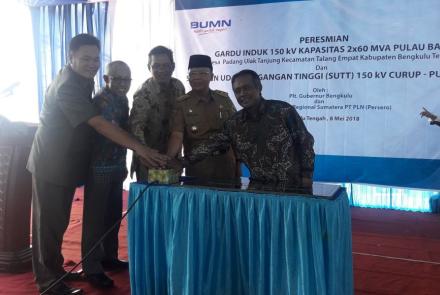 Rangkaian kegiatan Peresmian Gardu Induk 150 kV Kapasitas 2x60 MVA Pulau Baai dan Saluran Udara Tegangan Tinggi (SUTT) 150 KV Curup - Pulau Baii 