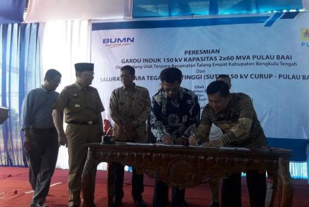 Rangkaian kegiatan Peresmian Gardu Induk 150 kV Kapasitas 2x60 MVA Pulau Baai dan Saluran Udara Tegangan Tinggi (SUTT) 150 KV Curup - Pulau Baii 